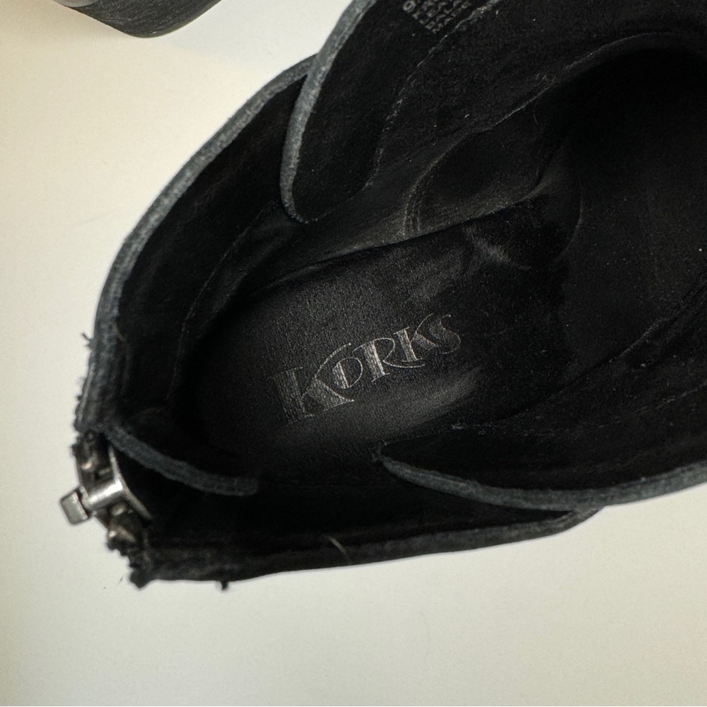 Korks by Kork-Ease Castaneda Black Nubuck Leather Bootie With Back Zip Size 9.5 - Picture 7 of 9